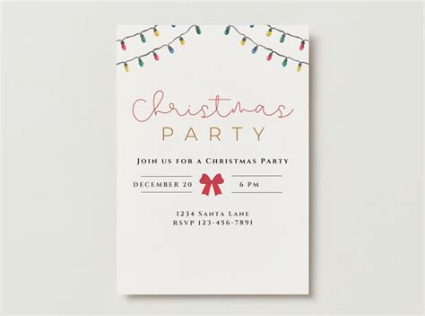 Editable Christmas Party Invitation Editable Invitation Template