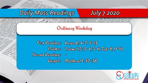 Последние твиты от daily mass readings (@catholicreading). Catholic Daily Mass Readings Today 7th July 2020 Tuesday