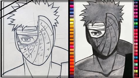 How To Draw Uchiha Obito Broken Mask Naruto ナルト Youtube
