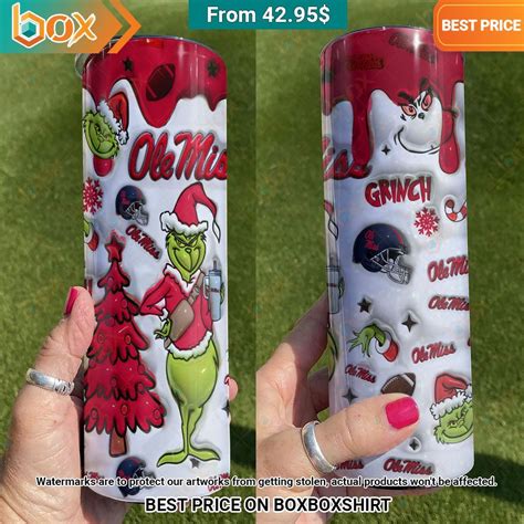 The Grinch Ole Miss Rebels Christmas Skinny Tumbler - Express your