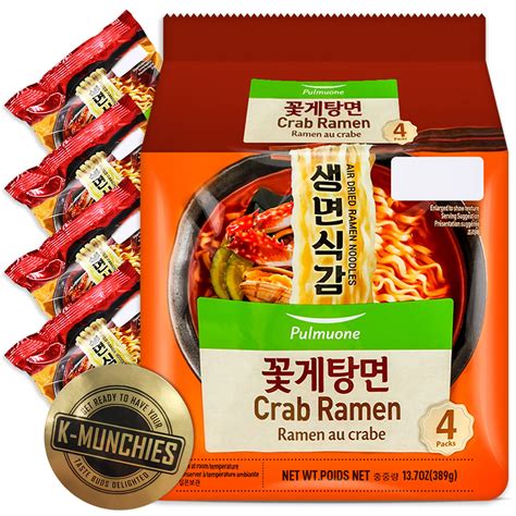 Buy Pulmuone Non Fried Ramyun Korean Noodles 4 Pack Korean Instant Noodles Crab Flavor Easy