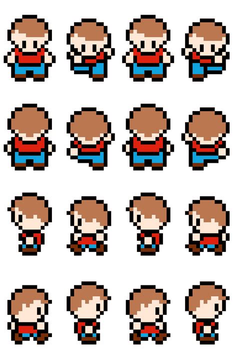 Retro Character Sprite Sheet Pixel Art Characters Pixel Art Games