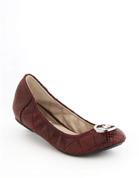 Lyst Michael Michael Kors Fulton Quilted Ballet Flats In Brown