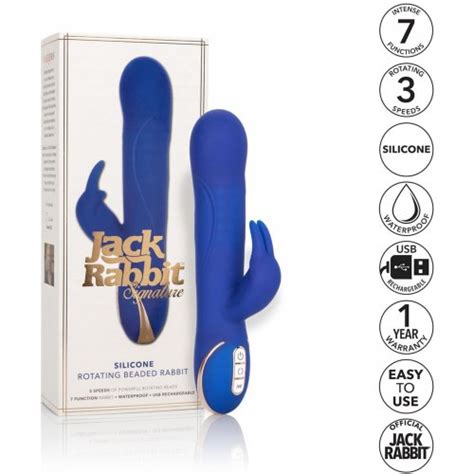 Jack Rabbit Signature Silicone Rotating Beaded Rabbit Blue Sex Toys