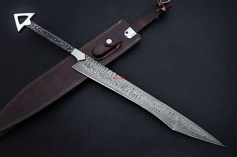Remarkable Hand Forged Sword Longsword 26 Damascus Etsy