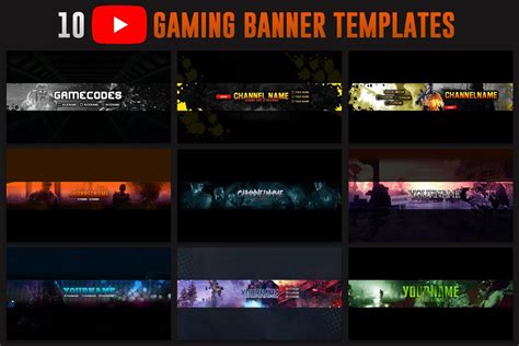 10 Gaming Youtube Banner Template Youtube Banner Template Banner