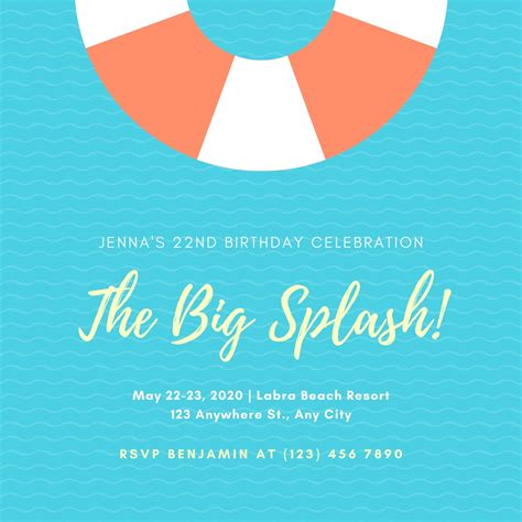 Free Printable Customizable Pool Party Invitation Templates Canva 147875 Hot Sex Picture