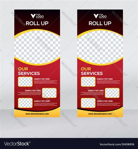 Creative Roll Up Banner Design Template Royalty Free Vector