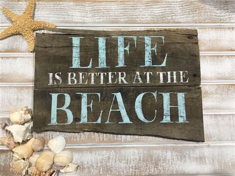 Beach Signs Beach Decor Life Is Better At The Beach Wooden Etsy