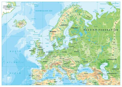 Physical Map Of Europe Map Of Europe Europe Map