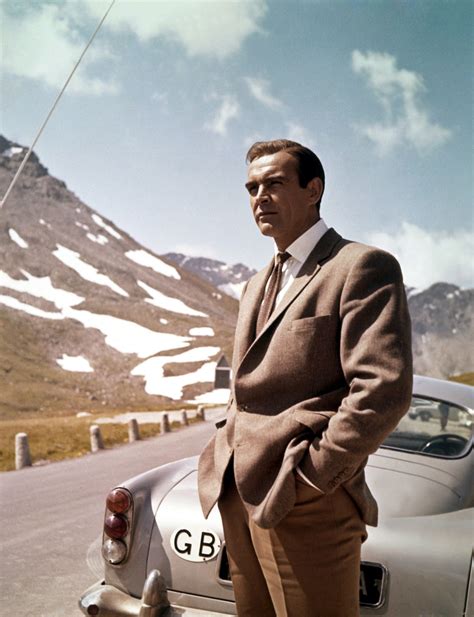 James Bond Photo Sean Connery And The Db In Goldfinger Sean Connery James Bond Sean Connery