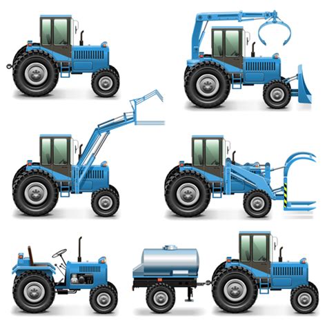 Blue Construction Vehicles Vector Graphics Welovesolo