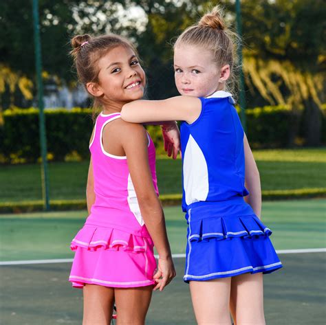 Deuceluv Girls Blue Tennis Skirt With Ruffled Back Etsy Canada