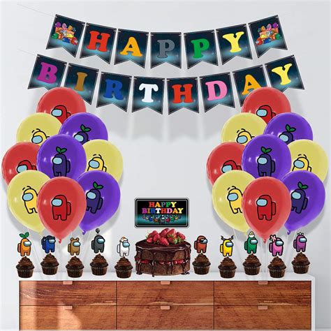 Buy Among Us Birthday Party Supply Set For Kids With Happy Birthday