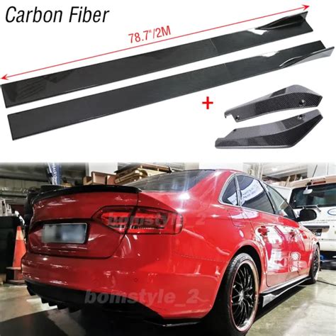 carbon fiber side skirt lip rear bumper diffuser canard for audi a4 s4 rs4 b8 b9 114 38 picclick