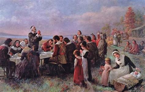 Pilgrims And Indians First Thanksgiving