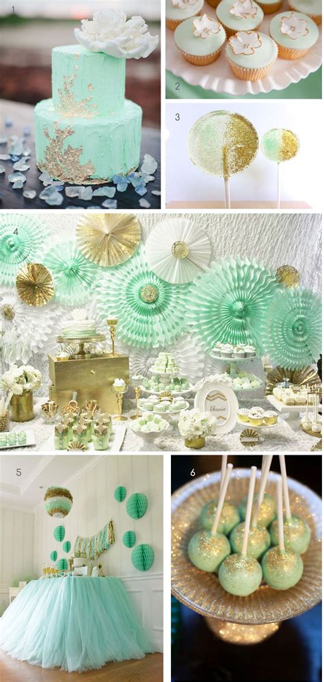 Mint Ang Gold Party Ideas Mint Party Gold Baby Showers Gold Party