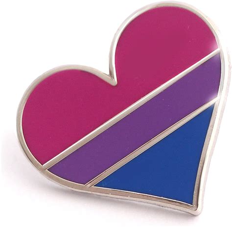 Bisexual Pride Pin Bi Flag Enamel Lapel Heart Gay Pin