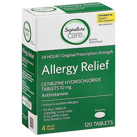 Signature Selectcare Allergy Relief Cetirizine Hydrochloride 10mg