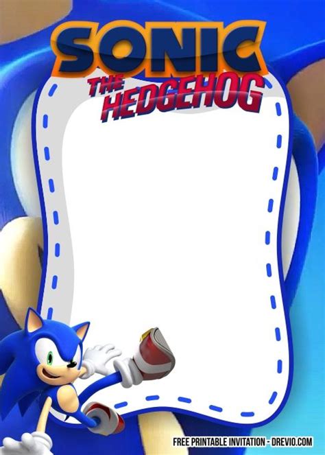 Free Sonic The Hedgehog Invitation Template Sonic Birthday Parties