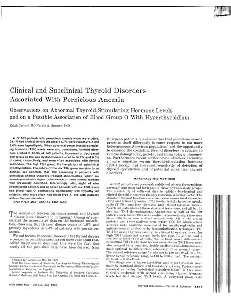 Pdf Clinical And Subclinical Thyroid Disorders Associated With