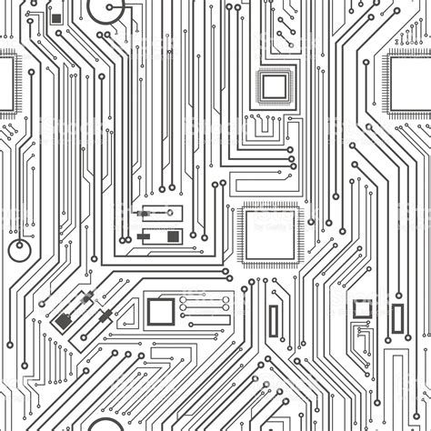 Computer Circuit Board Pattern Vector Seamless Texture Seamless