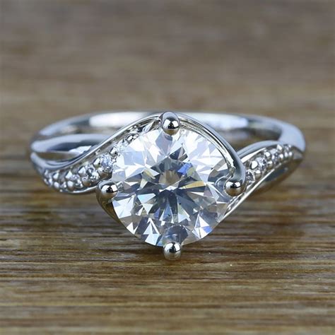 Twisted Vintage 190 Carat Round Loose Diamond Engagement Ring