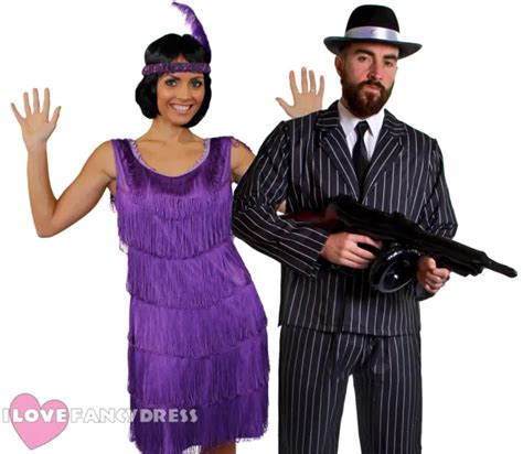 Couples Gangster And Flapper Costumes 1920s Fancy Dress The Great