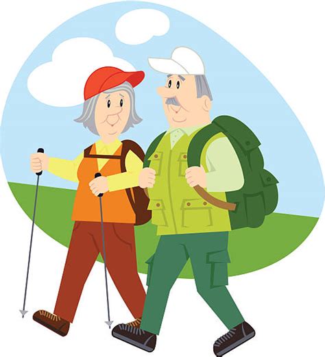 Active Senior Hiking Illustrations Royalty Free Vector Graphics And Clip