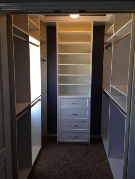 Today, the average person has 120 items of clothing. Our new master closet! 6' x 6' small master closet ...