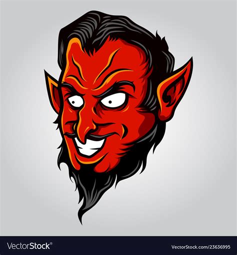 Devil Demon Head In Cartoon Style Royalty Free Vector Image