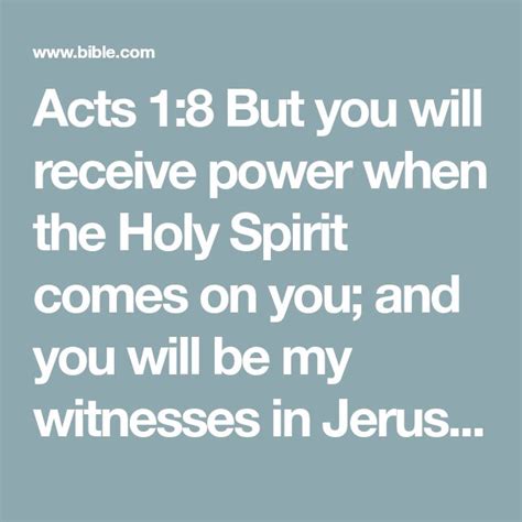 Acts 18 But You Will Receive Power When The Holy Spirit Comes On You