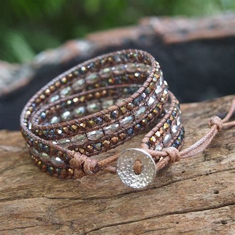 Double Wrap Bracelet With Crystal Bohemian Bracelet By G Fdesign Diy
