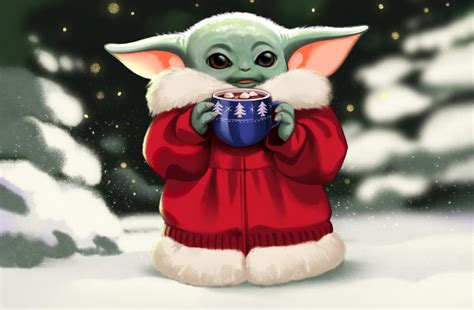 Photo Baby Yoda Christmas Card