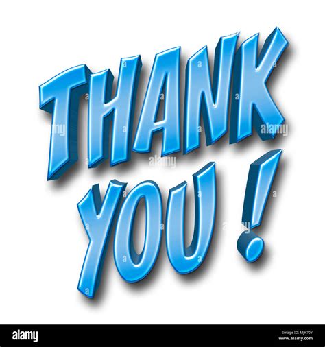 Stock Illustration Large Blue Text Thank You 3d Illustration