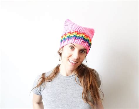 Pink Pussyhat Project Rainbow Pride Womens March Etsy