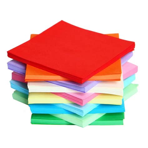 100pcs Square Origami Paper Single Sided Solid Color Shining Papers Diy