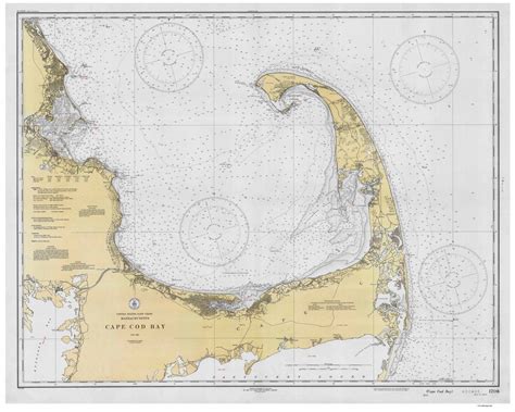 An Historic Nautical Chart Of Cape Cod Bay Published In 1933 By The U