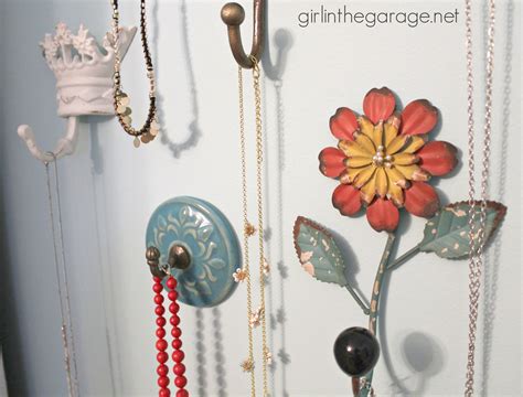 Decorative Wall Hooks as Jewelry Storage | Girl in the Garage®