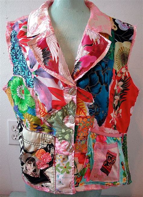 Wearable Collage Art Altered And Upcyled Pink Silk Asian Kimono Mybonny