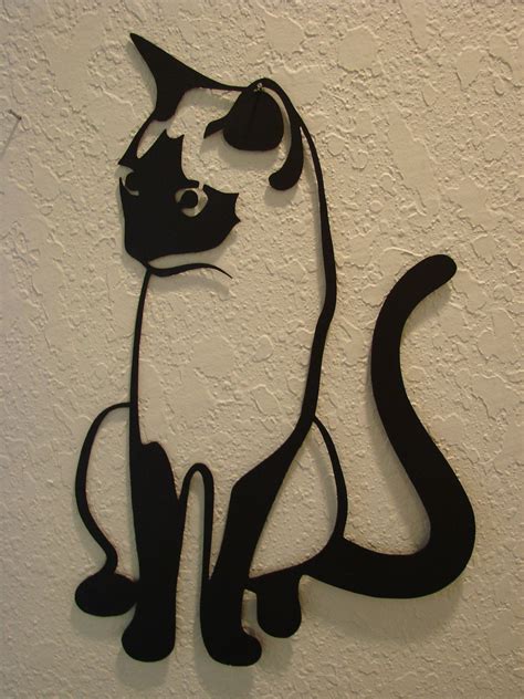 Kitty Cat Metal Art Wall Hanging Metal Tree Wall Art Hanging Wall Art Metal Wall Art