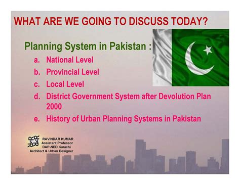 Urban And Regional Planning Planning System In Pakistan