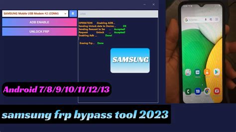 Samsung Qualcomm MTK Exynos FRP Eraser Samsung Frp Bypass Tool SAMSUNG FRP ENABLE ADB TOOL