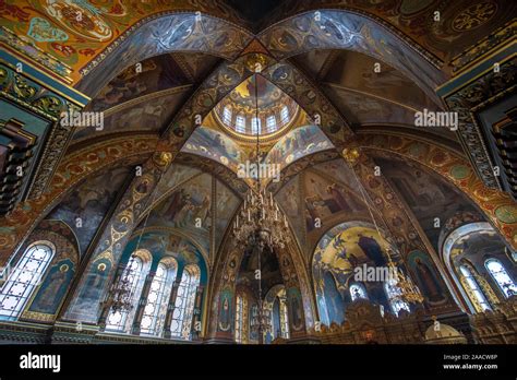 Saint Petersburg Russia Interior Of The Orthodox Church Of The