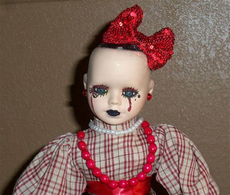 Lady Of Red Creepy Porcelain Doll For Sale By Dolly Tears On Deviantart