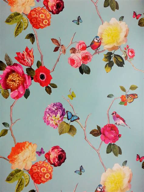 Free for commercial use no attribution required high quality images. Arthouse Opera Charmed Teal Birds Botanical Floral Feature ...