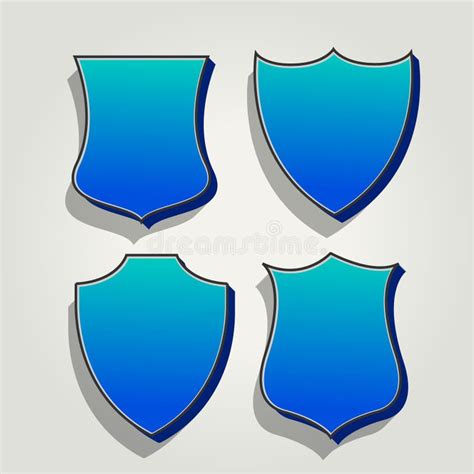 Set Of Blue Badges With Hand Gesture Symbols Stock Vector