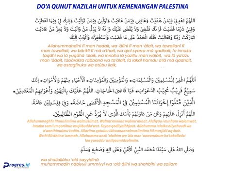 Do A Qunut Nazilah Untuk Keselamatan Palestina Progres Kepahiang