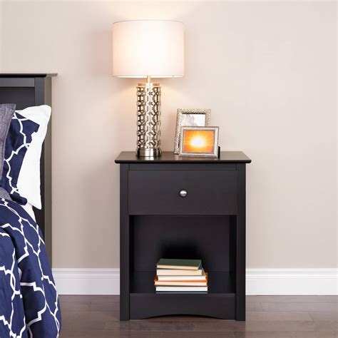 Prepac Sonoma Traditional Tall Bedroom Nightstand With Open Shelf 1