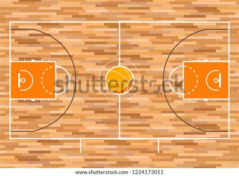 Vector Image Basketball Court Top View Stock Vector Royalty Free